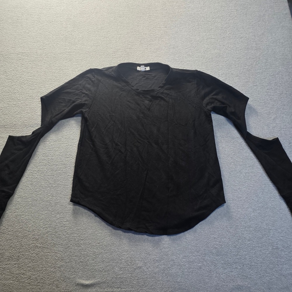 LNA Cutout Sleeve Long Sleeve Top Womens XS Black Made USA Edgy Minimalist Edgy
